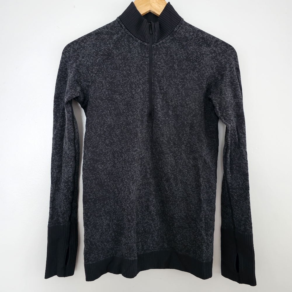 Lululemon restless 2 zip top mock neck thumb holes active long sleeve small